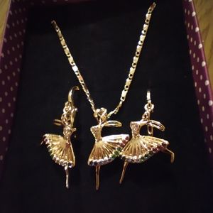 Ballerina necklace and earring set for kids.